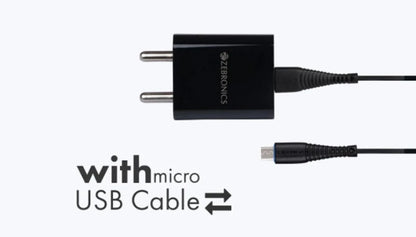 ZEBRONICS Multiport Mobile Charger with Detachable Cable  (Black)